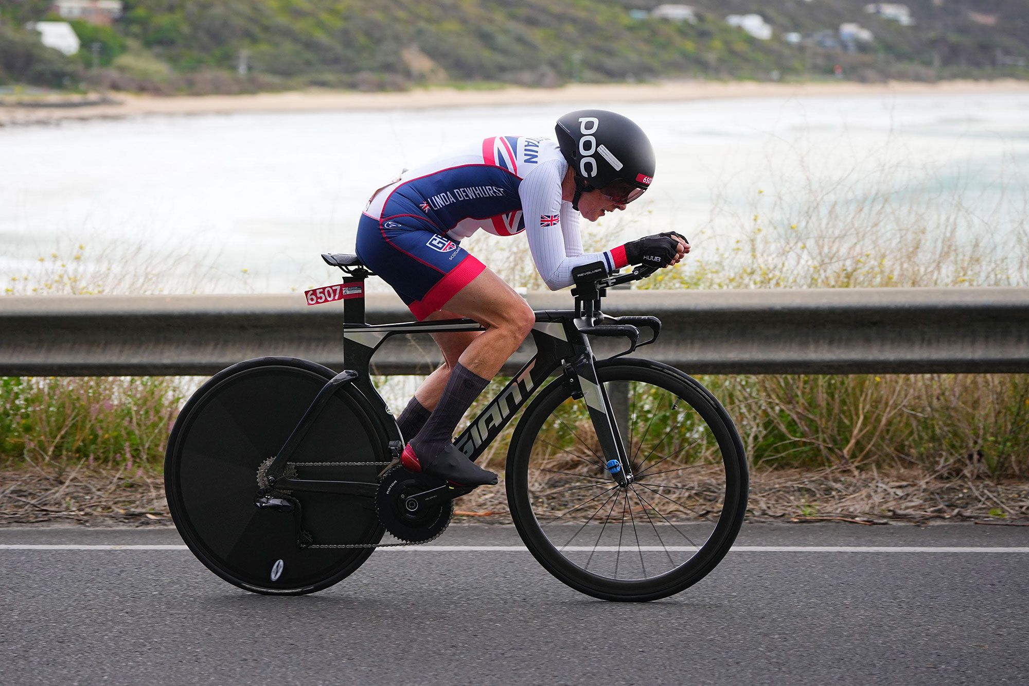 Linda Dewhurst on TT bike