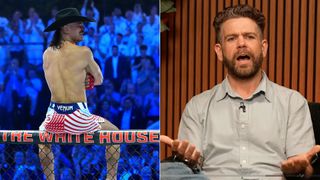  Diego Lopes during the UFC Freedom 250 event on the South Lawn at the White House on June 14, 2026 in Washington, DC and a screenshot of Jack Osbourne from his YouTube channel