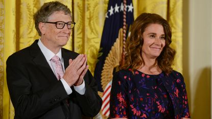 Bill and Melinda Gates are presented with the 2016 Presidential Medal Of Freedom by President Obama at White House on November 22, 2016 in Washington, DC.