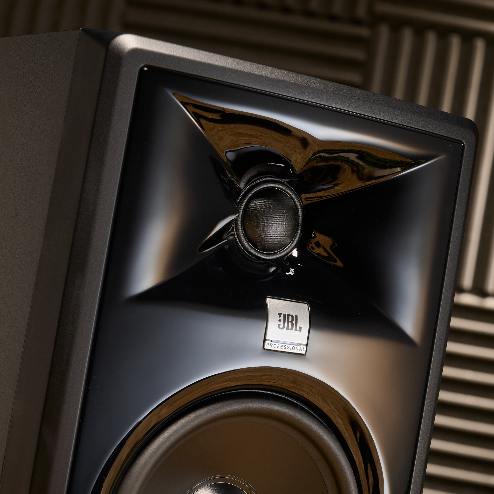 The waveguide tweeter on the JBL 305P MKII studio monitor
