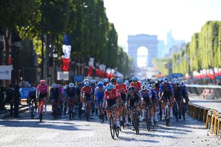The 2022 Tour de France on the Champs Elysées