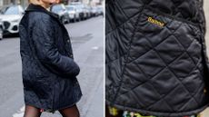 how to clean a Barbour jacket with a woman wearing a quilted Barbour jacket