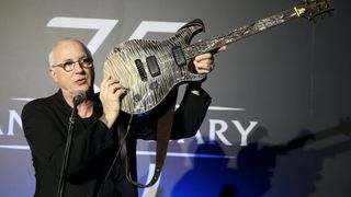 Paul Reed Smith speaks onstage at the 2020 NAMM Show