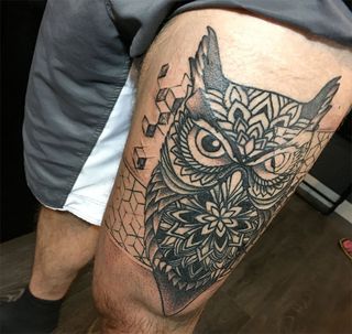 Gordon Bonnar's geometric leg owl may yet expand into a sleeve