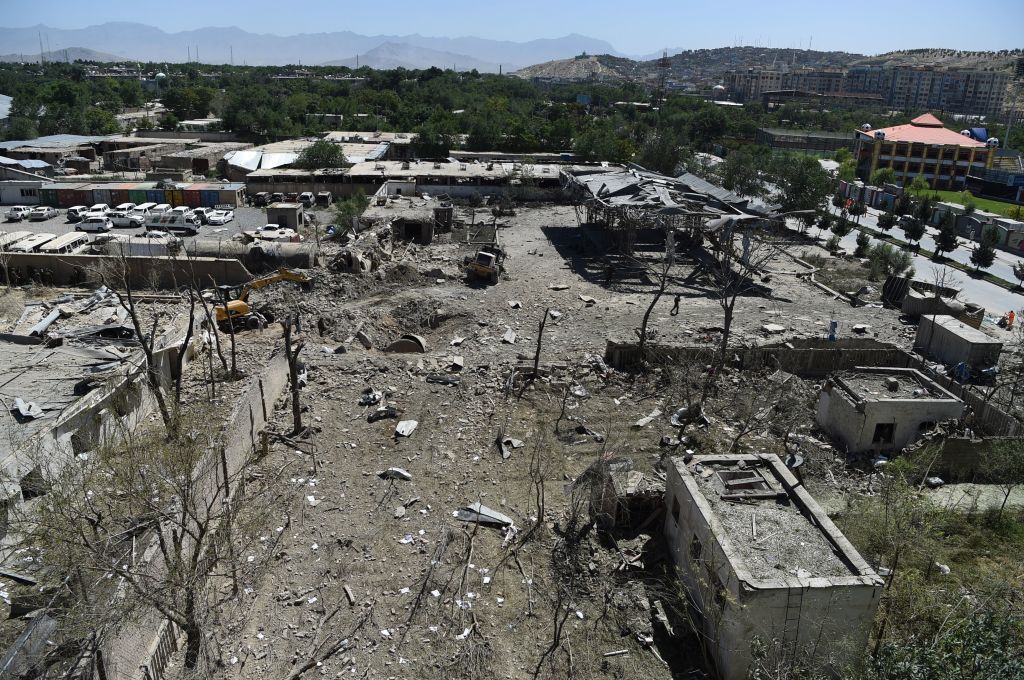 Aftermath of bombing in Afghanistan.