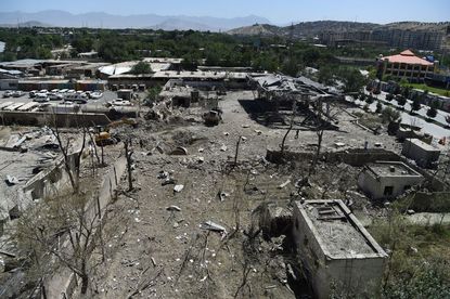 Aftermath of bombing in Afghanistan.