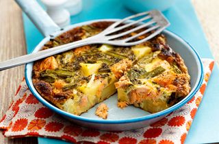 Healthy lunch ideas, Slimming World’s salmon, asparagus and potato frittata