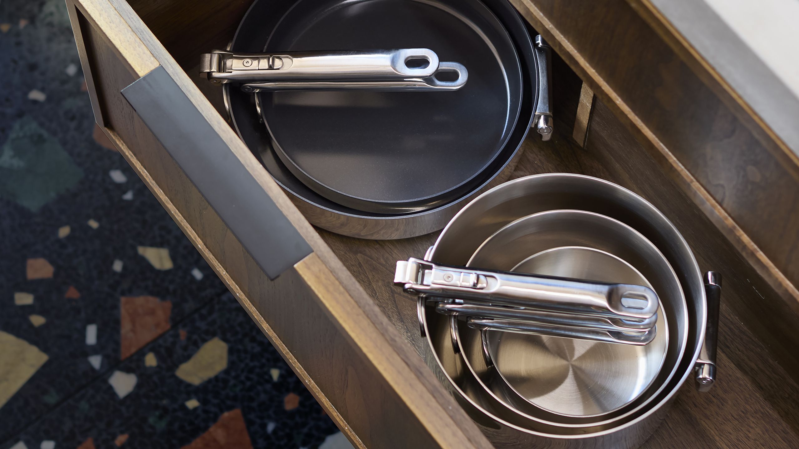 Nesting kitchenware is the secret to an organised cooking space - these 16 pieces will transform how you store kitchen essentials