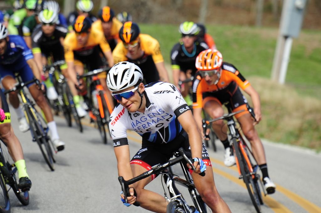 An Axeon rider cornering