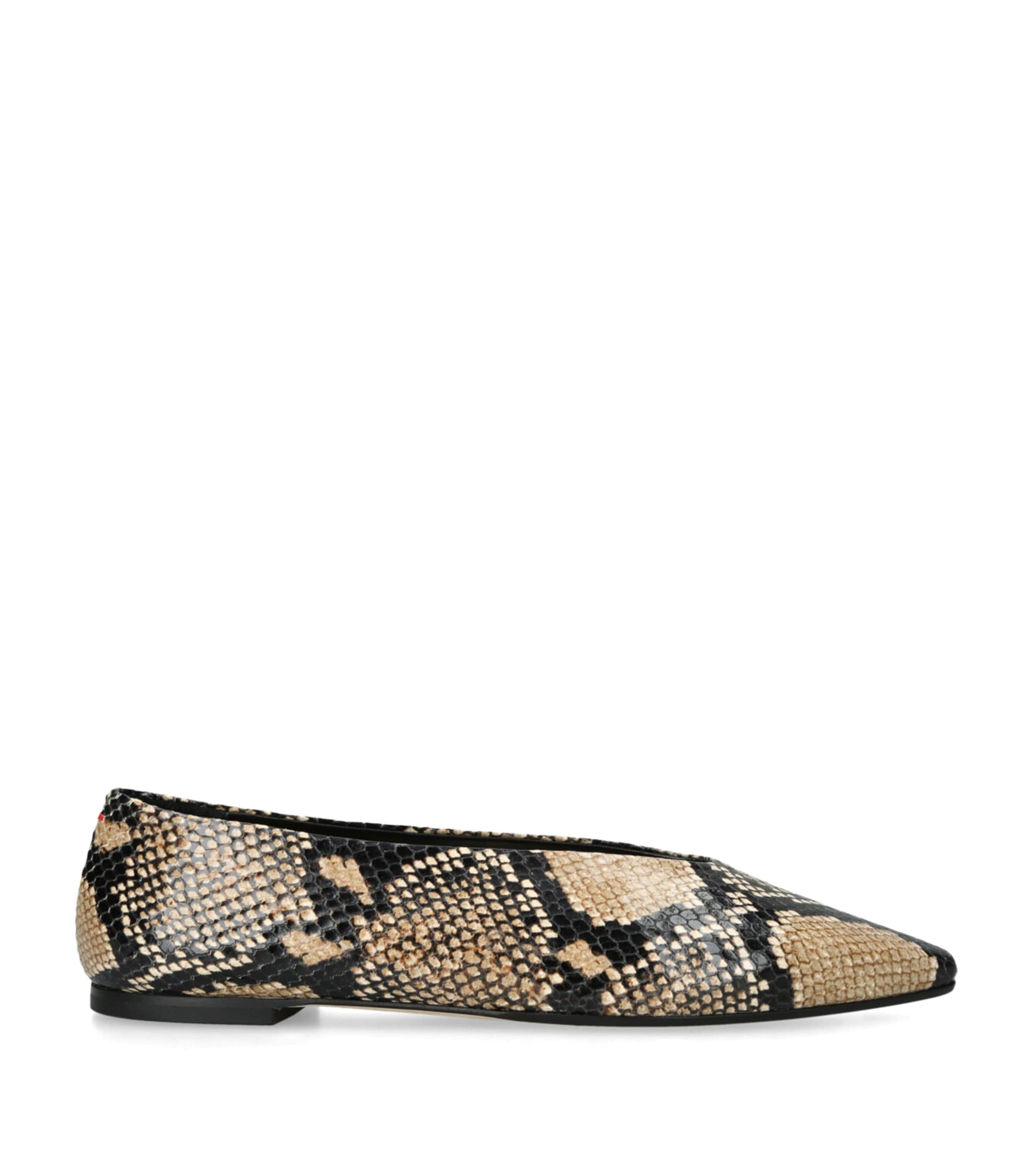 Aeyde Snakeskin-Effect Leather Betty Ballet Flats