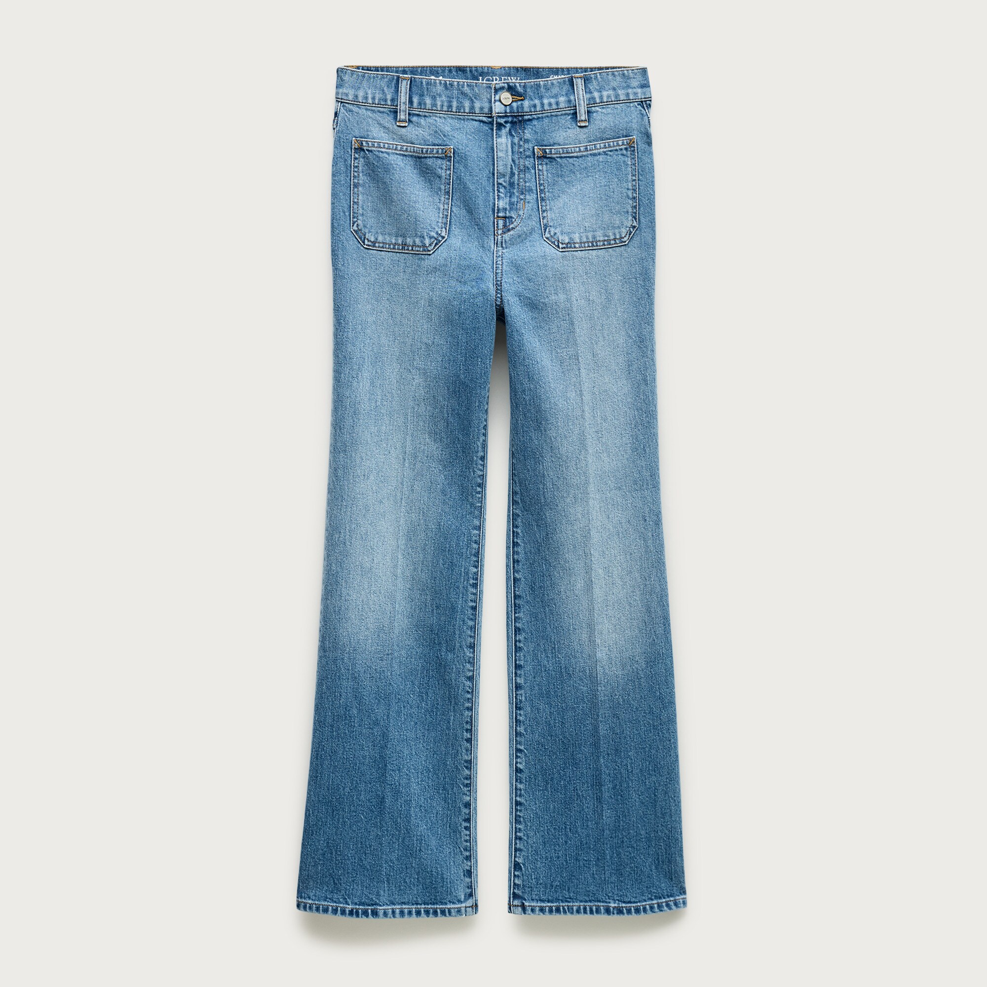 Charley Kickout Cropped Jean in Semi-Stretch With Patch Pockets