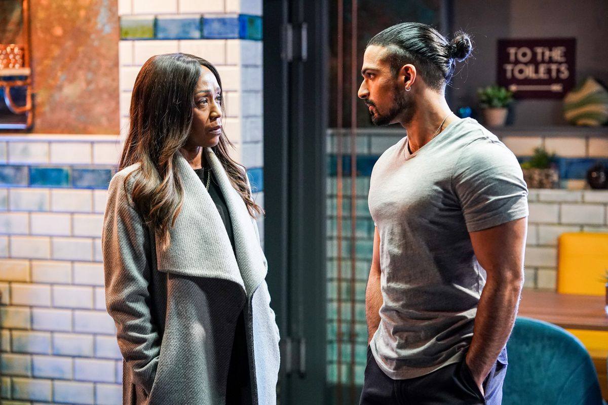 Denise Fox has a warning for Ravi in EastEnders 