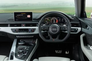 Driver's view inside the Audi RS4 Avant