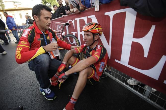 Heartbreak for Joaquim Rodriguez (Spain) after finishing a close second to Rui Costa for the road race world championship