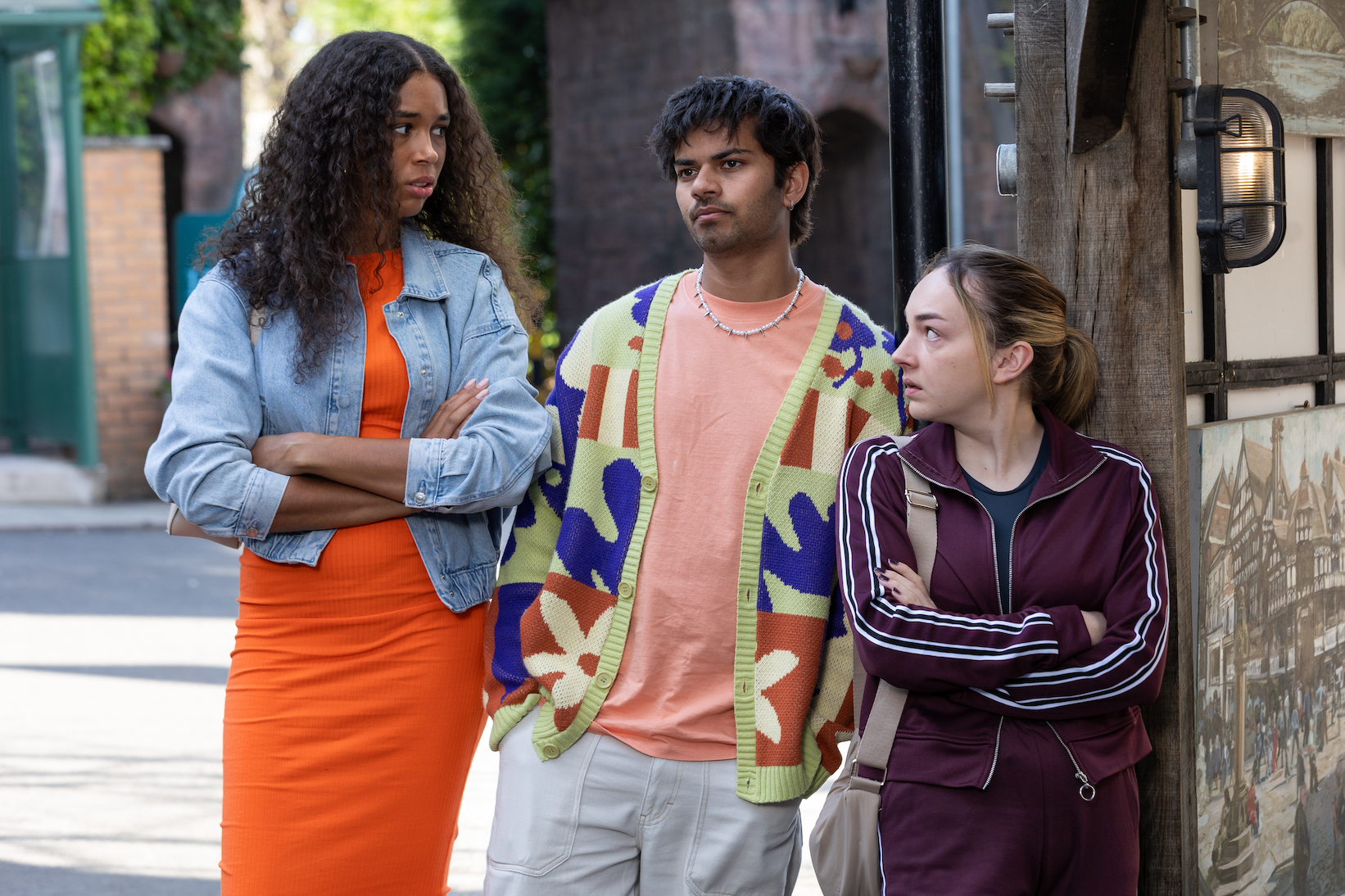 Teenagers Vicky Grant, Dillon Ray and Frankie Osborne.