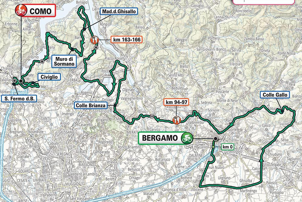 The route of the 2019 Il Lombardia