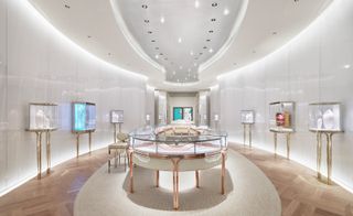 display cabinets inside Tiffany & Co Fifth Avenue New York store