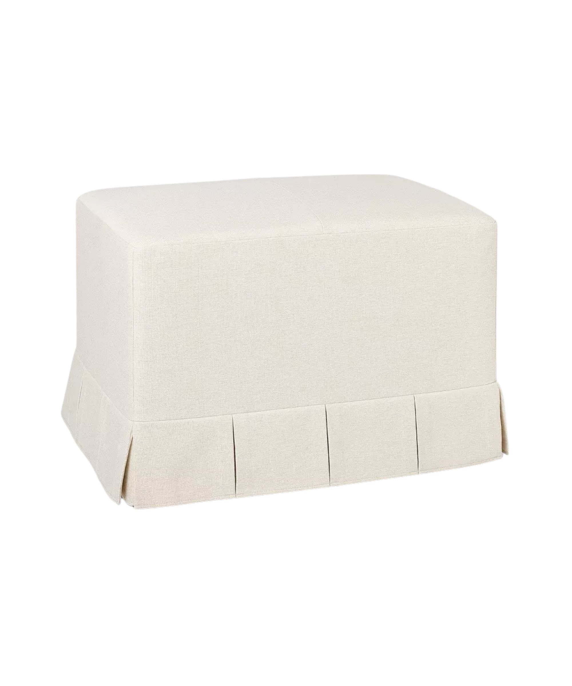Box Pleat Upholstered Ottoman