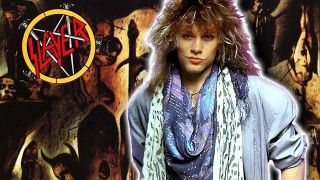 An image of Bon Jovi added to a Slayer album sleeve
