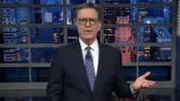 Stephen Colbert gives his opening monologue on The Late Show.