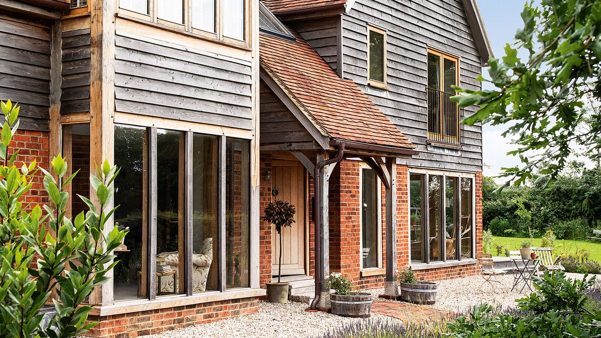 oak frame self build with large porch