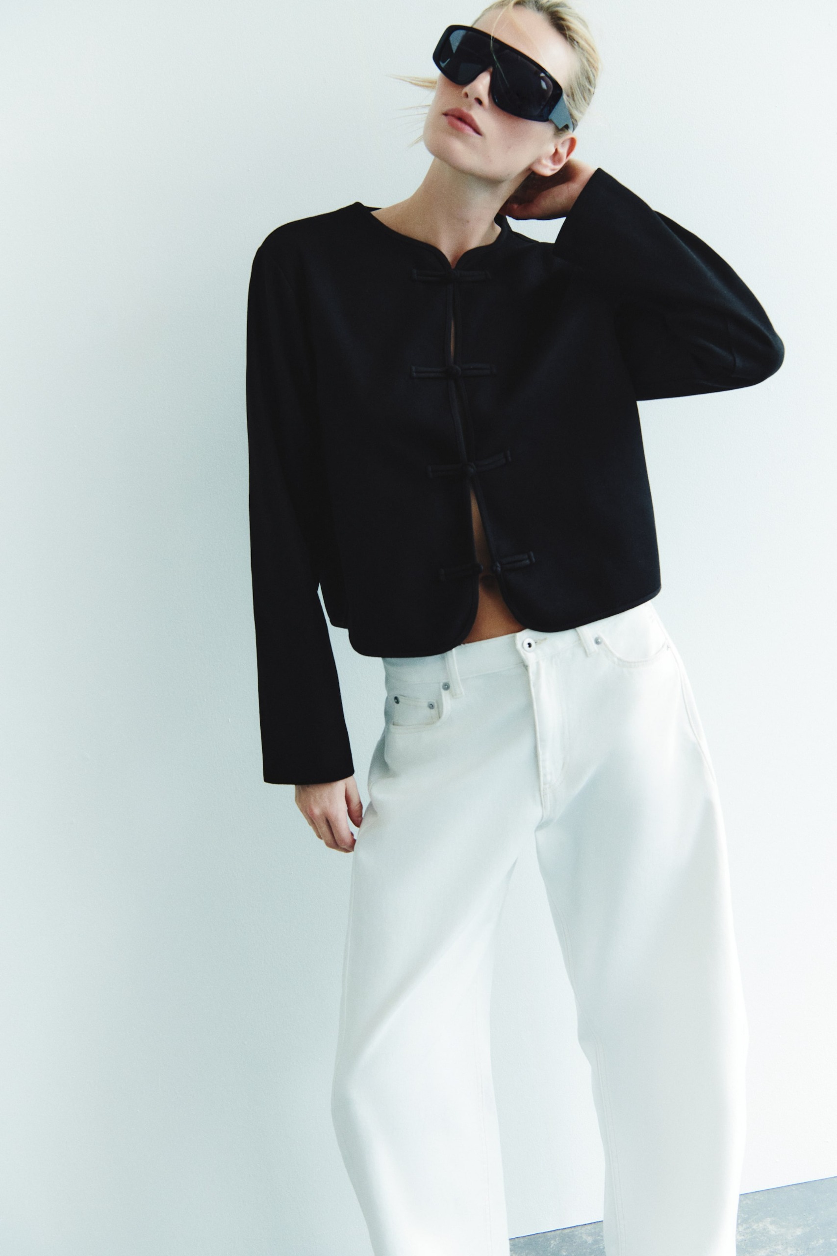 Brushed Knot-Button Jacket