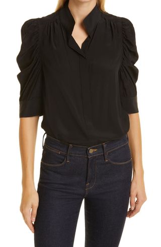 Gillian Puff Sleeve Silk Blouse