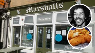 The exterior of Marshalls Fish & Chip Shop in Tynemouth