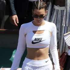 bella hadid wearing tennis outfit