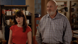 Zooey Deschanel and Rob Reiner in New Girl