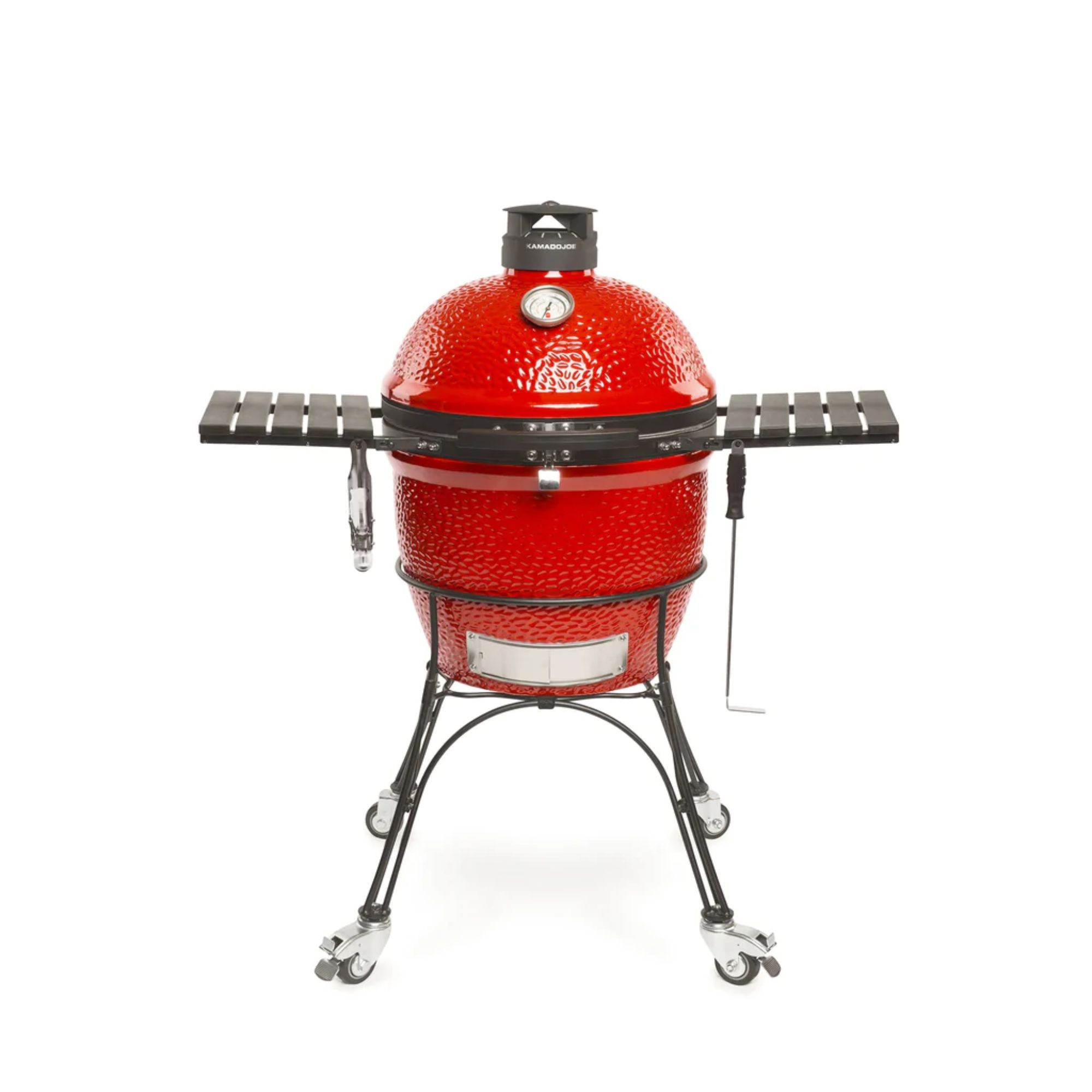 A red Kamado Joe II grill on a white background