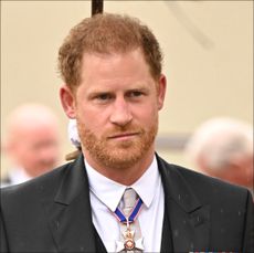  Prince Harry, Duke of Sussex arrives for the Coronation of King Charles III and Queen Camilla at Westminster Abbey on May 6, 2023 in London, England. The Coronation of Charles III and his wife, Camilla, as King and Queen of the United Kingdom of Great Britain and Northern Ireland, and the other Commonwealth realms takes place at Westminster Abbey today. Charles acceded to the throne on 8 September 2022, upon the death of his mother, Elizabeth II. (Photo by Andy Stenning - WPA Pool/Getty Images)