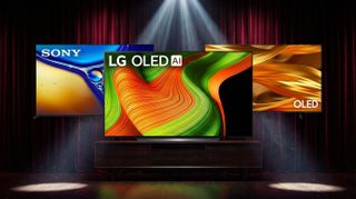 Image of LG, Samsung, and Sony TVs for Black Friday and Cyber Monday.