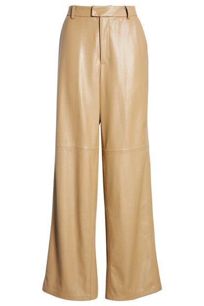 Good American Faux Leather Wide Leg Trousers 