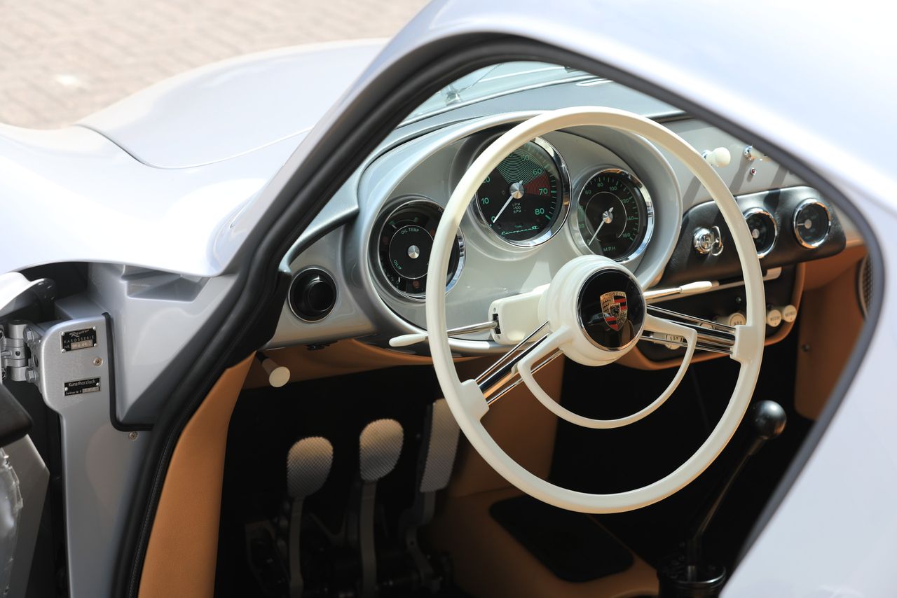 The minimal interior of the Thornley Kelham Porsche 356 European SL