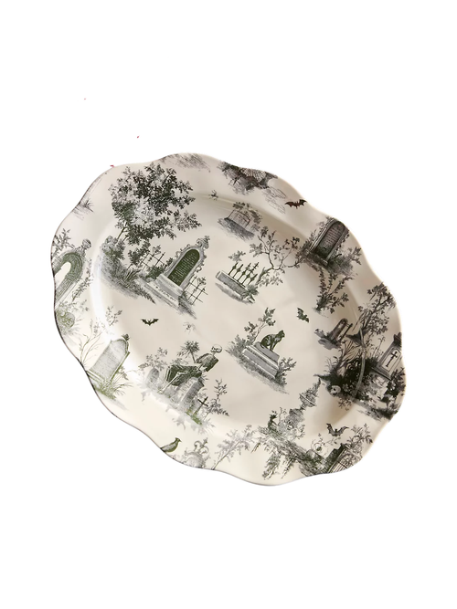 Halloween Toile Stoneware Serving Platter