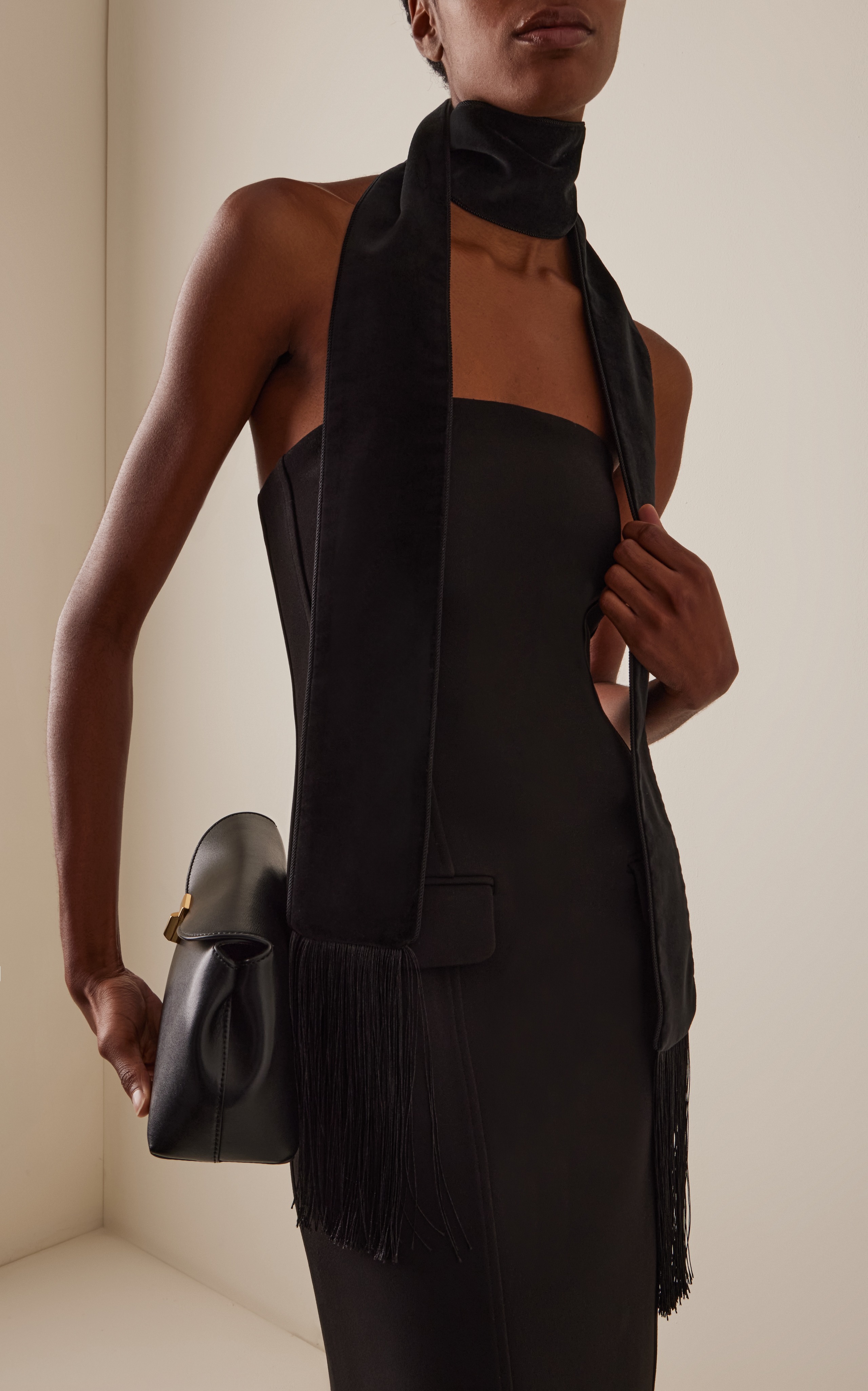 Fringed Velvet Smoking Scarf