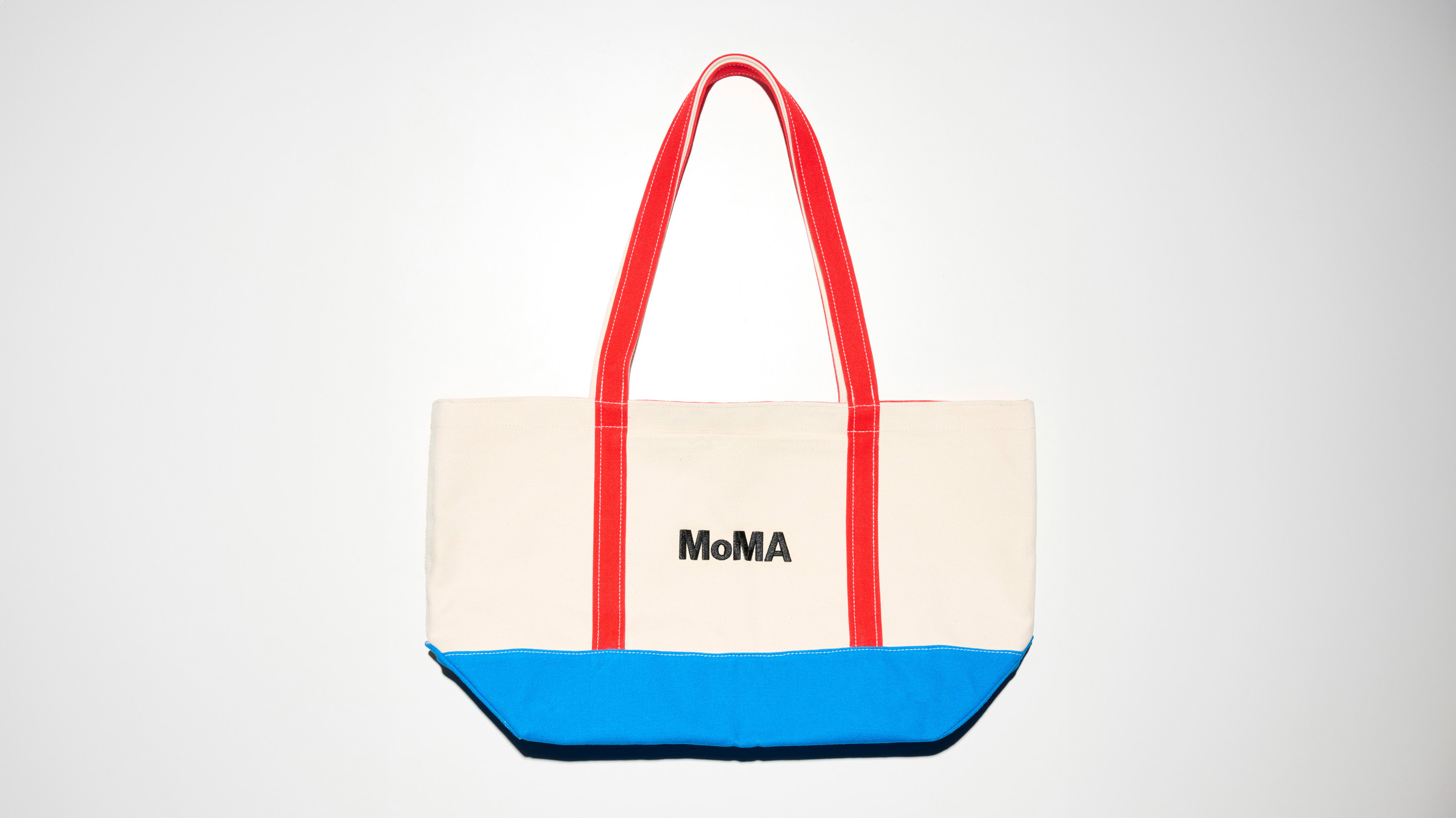MoMA logo on a canvas tote bag