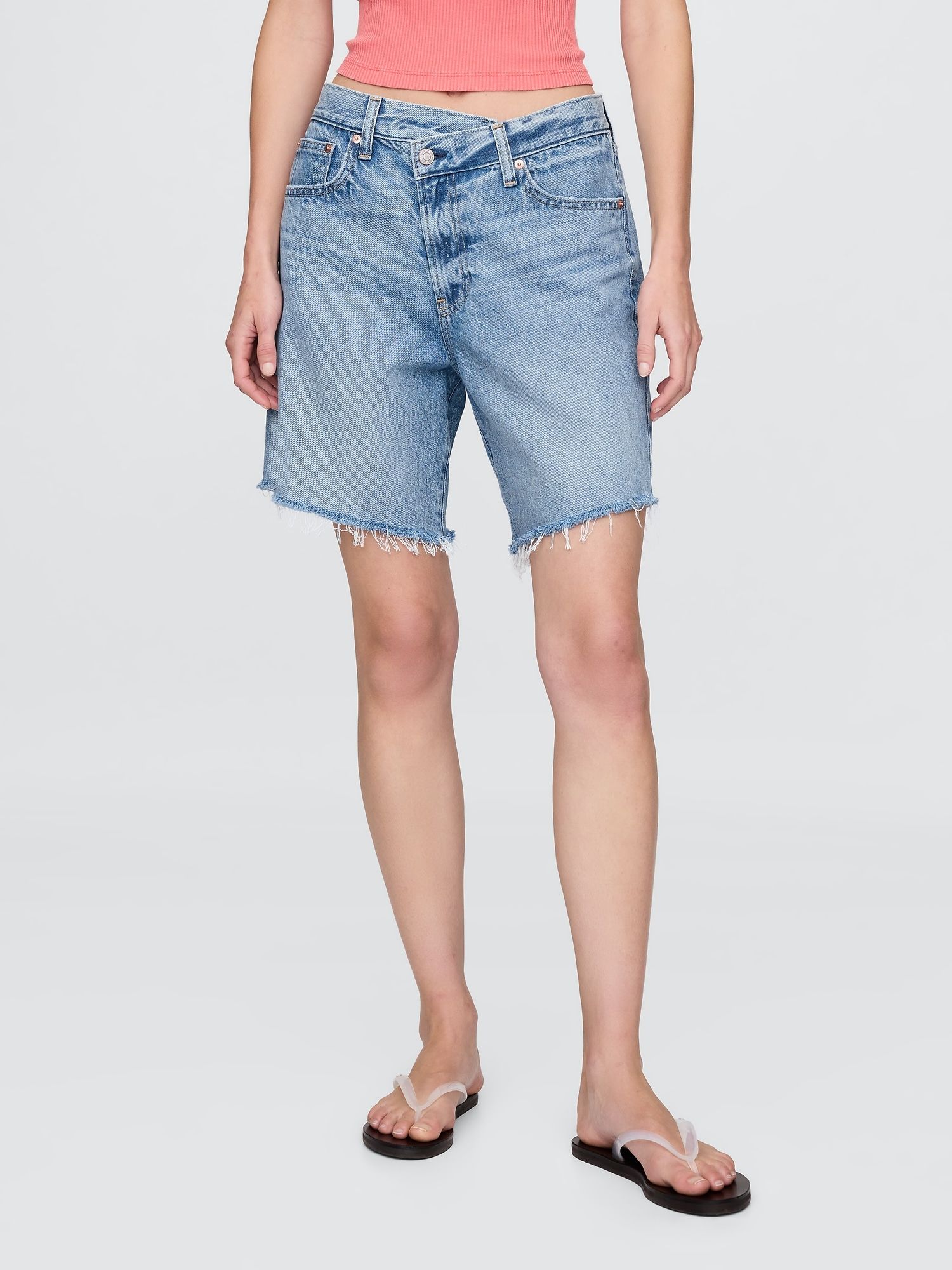 Gap, 8" Mid Rise '90s Loose Denim Bermuda Shorts