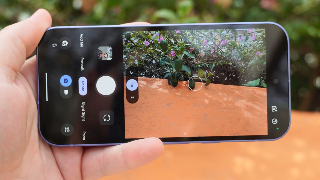 The Google Pixel 10a in the Lavender colorway.