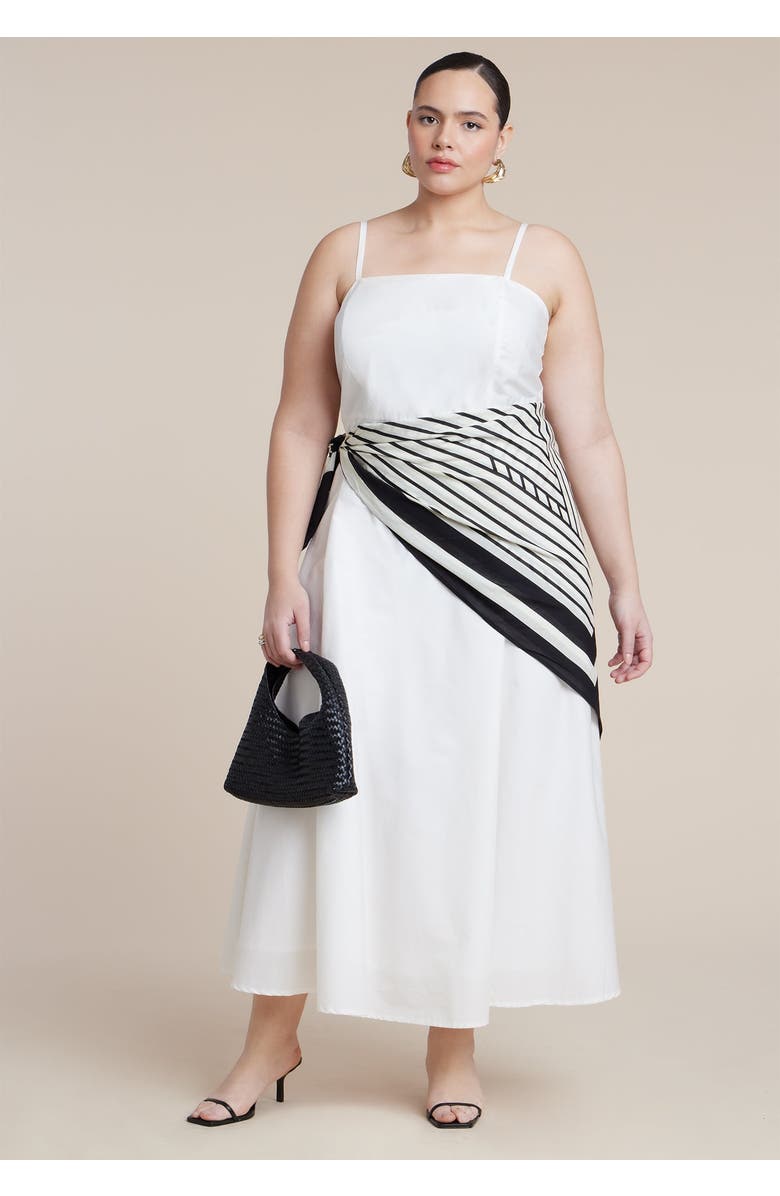 Scarf Detail Midi Dress