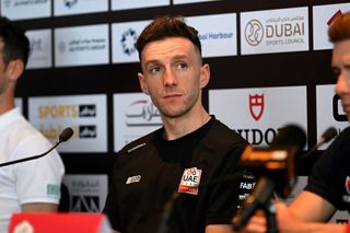 Adam Yates at the UAE Tour pre-race press conference