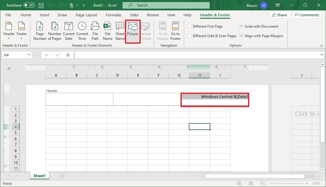 Insertar marca de agua en excel