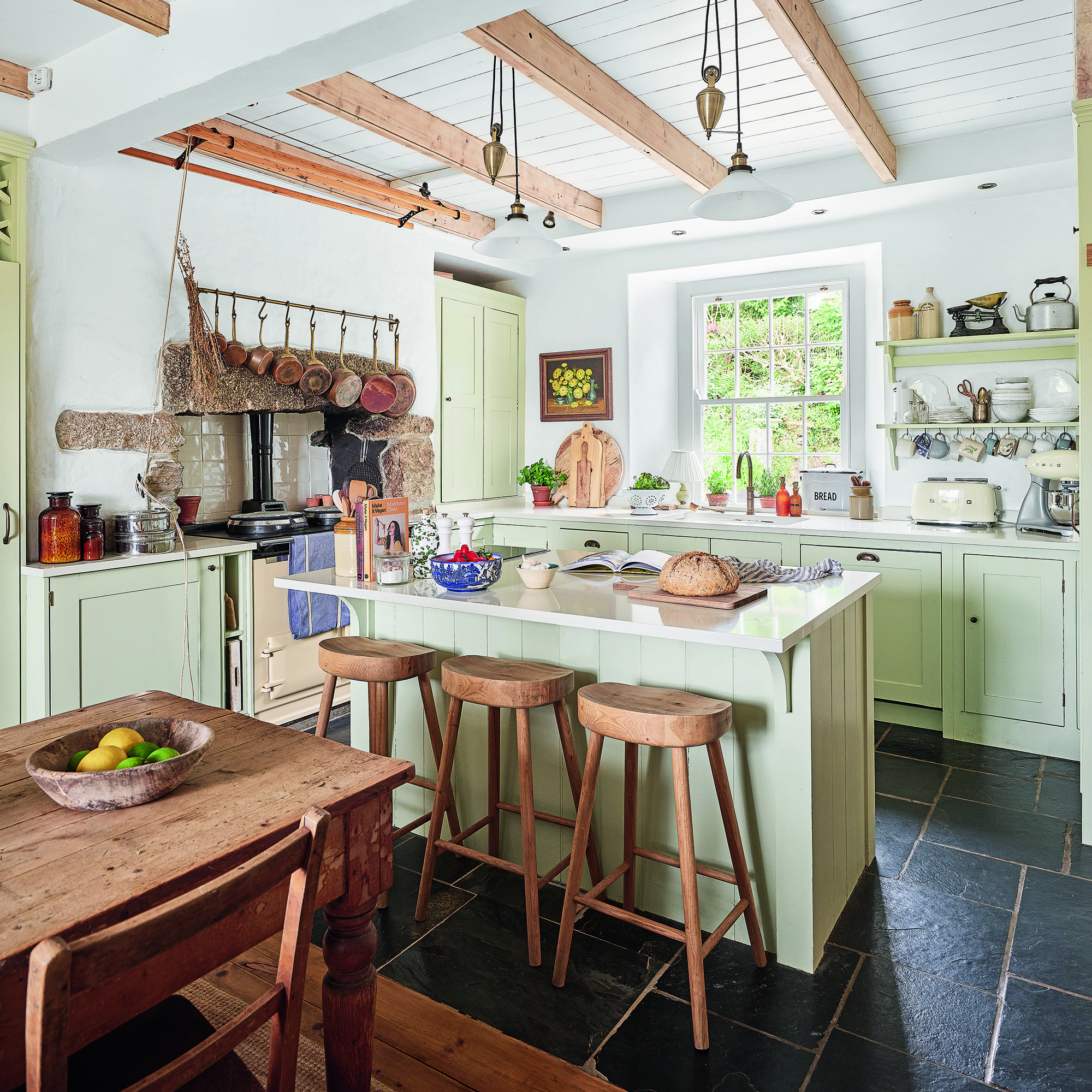 Mint green shaker kitchen