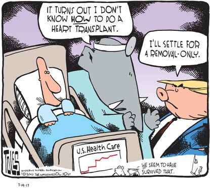 Political cartoon U.S. Trump GOP health care reform repeal