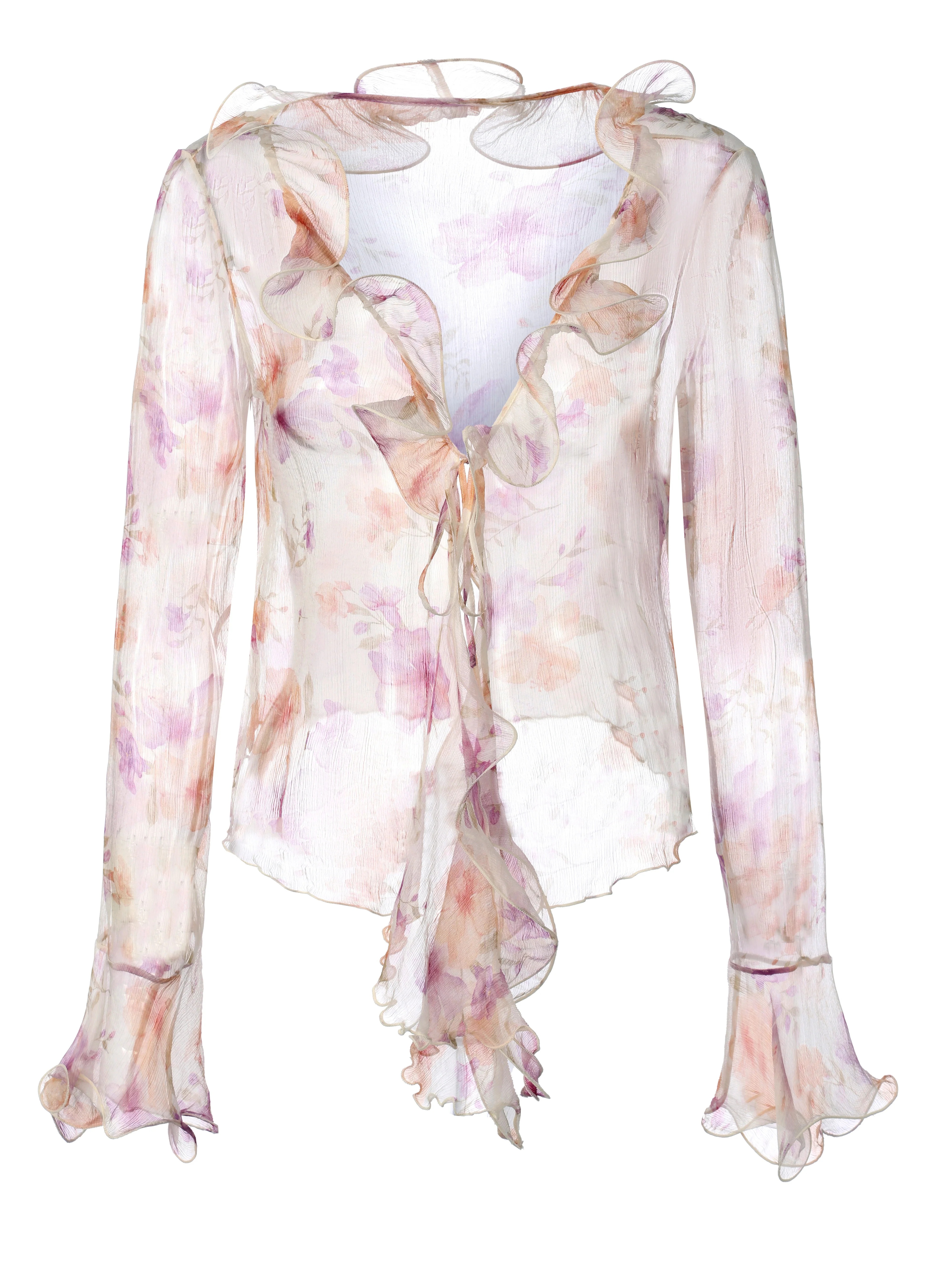 Nana Jacqueline, Monroe Ruffle Floral Blouse