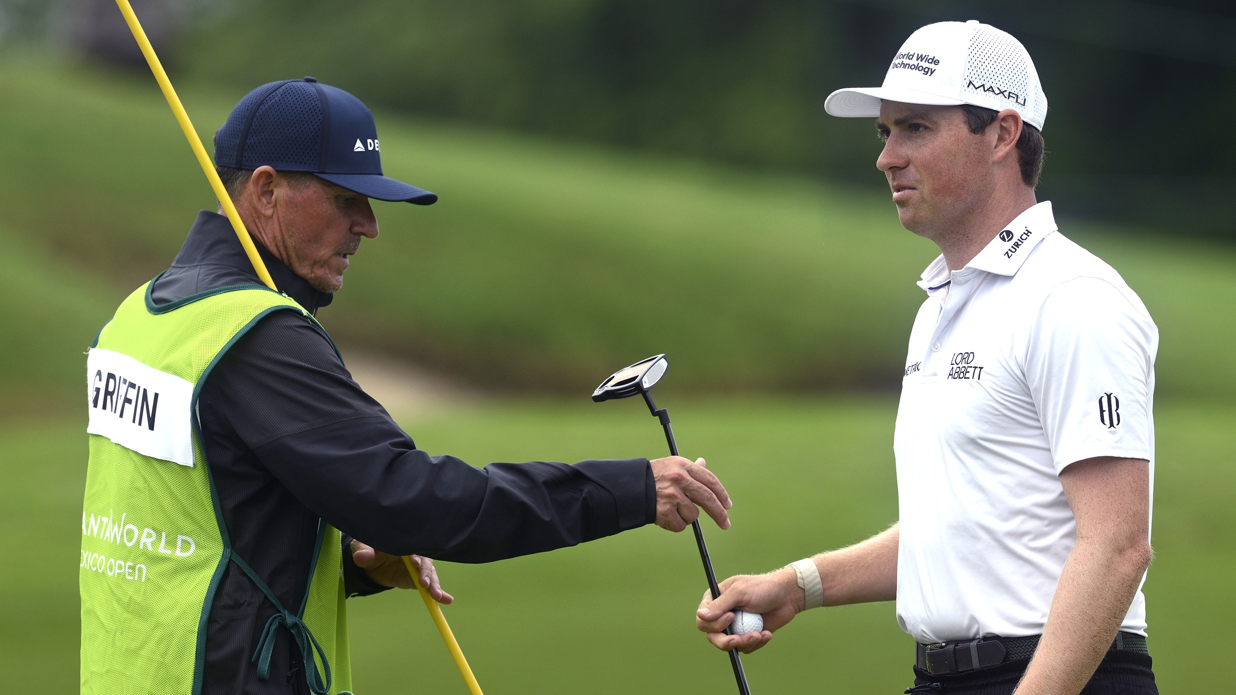 Ben Griffin and new caddie Jon Yarbrough at the Mexico Open