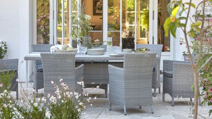 Domaine &amp; Demeure grey rattan dining set