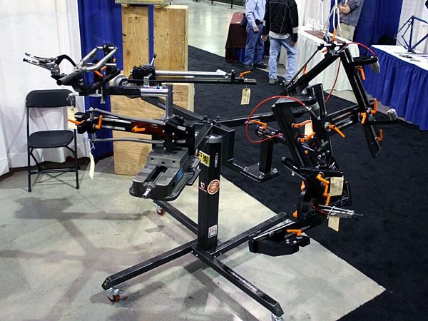 Most of the bikes at NAHBS wouldn't even be possible without precision jigs like this one from Anvil Bikeworks.