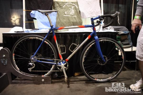 True Fabrications left the middle part of this bike unpainted to show off the stainless steel tubing.